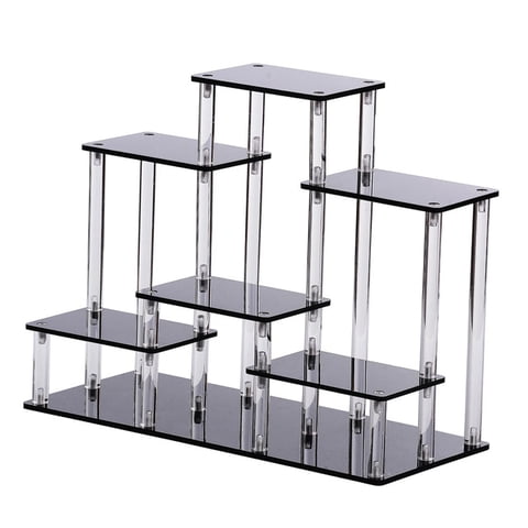 Magideal - Soporte De Exhibición De Acrílico Soporte De Exhibición Organizador De Exhibición Estante De Exhibición Vertical Para Figuras De Muñecas Coleccionable , Negro S