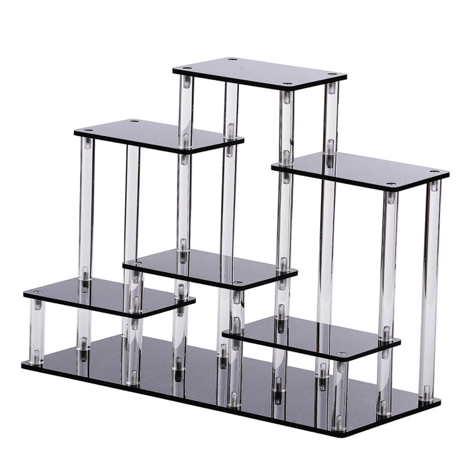 Magideal - Soporte De Exhibición De Acrílico Soporte De Exhibición Organizador De Exhibición Estante De Exhibición Vertical Para Figuras De Muñecas Coleccionable , Negro S