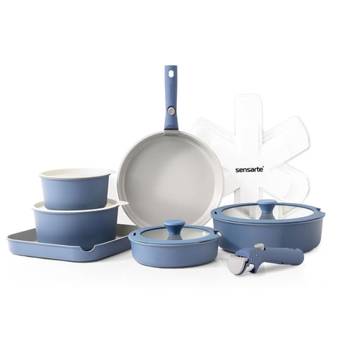 Set De Utensilios De Cocina Sensarte 17 Piezas Azul Marino