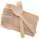 thumbnail image 1 of Tenedores desechables de madera, paquete de 100, 16,5 cm, biodegradables, 1 of 3