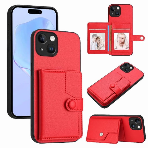 FOXDOCK Funda para iPhone 13 mini con Bloqueo RFID - Diseño Elegante con Cierre de Botón