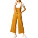 thumbnail image 5 of INSPIRE CHIC Mono Enterizo de Mujer con Botones al Frente, Cintura Alta, Cinturón y Corte Recto S Amarillo, 5 of 7