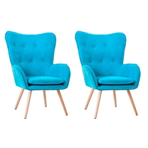 Global Latin Group - Pack 2 Sillón Poltrona Decorativo Con Diseño Nórdico Azul