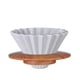 thumbnail image 1 of Dripper de café de cerámica Verter sobre cafetera con soporte de madera Elegante filtro de forma de flor, lente cervecería para casa Café, 1 of 3