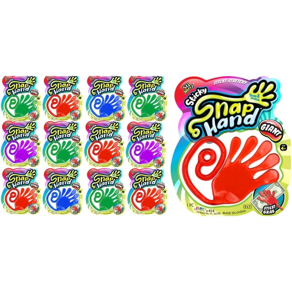 Toy Fun a Ton Giant Snap Hand Jumbo Sticky Hand, paquete de 12