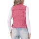 thumbnail image 3 of INSPIRE CHIC Chaleco de Mezclilla sin Mangas para Mujer Botón Lavado Chaqueta Rojo Ladrillo M, 3 of 6