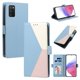 thumbnail image 1 of Cartera para Samsung Galaxy A02s en PU Tricolor, Funda con Solapa, Azul Claro, 1 of 6