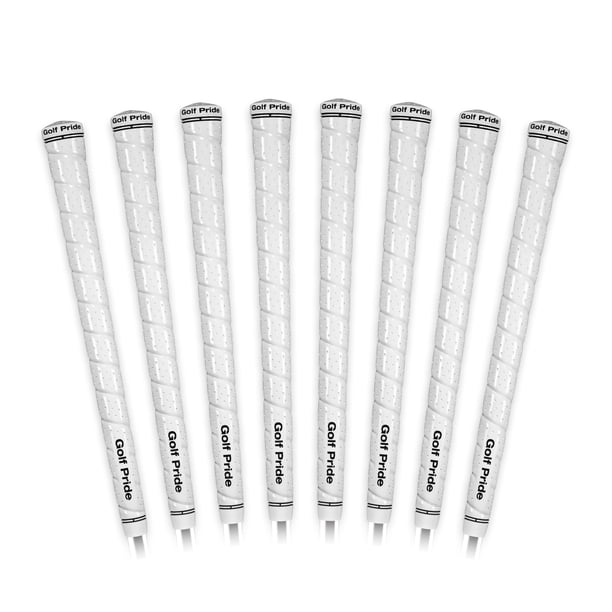 Empuñadura de golf Golf Pride Tour Wrap, agarre cómodo y duradero para palos, diseño clásico de envoltura con sensación de alta adherencia, construcción de goma, tamaño mediano, blanco, paquete de 8