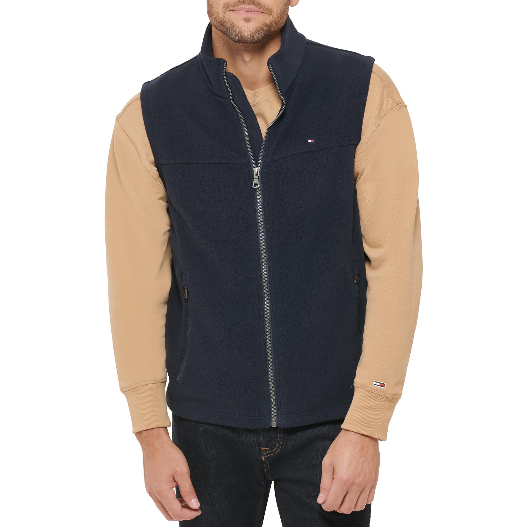 Chaleco Polar Tommy Hilfiger Para Hombre, Azul Marino, Poliéster 3x