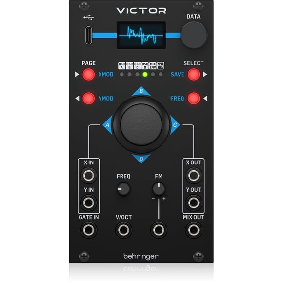 Behringer VICTOR BATA QUAD Módulo Eurorack de Oscilador Vectorial Morphing con 128 Formas de Onda, Osciloscopio OLED y Motor de Sonido Prophet VS