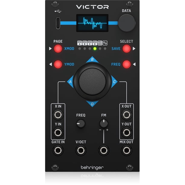 Behringer VICTOR BATA QUAD Módulo Eurorack de Oscilador Vectorial Morphing con 128 Formas de Onda, Osciloscopio OLED y Motor de Sonido Prophet VS