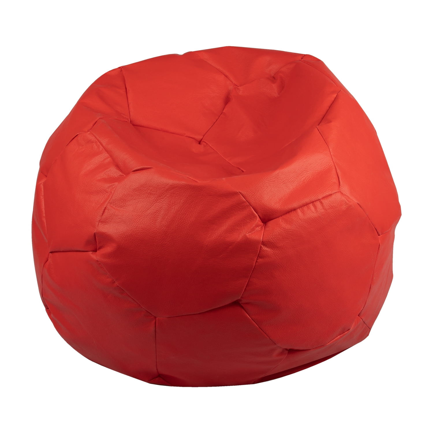 Máxima Design - Pouf Pera Futbol Rojo Eco Cuero 80x80x80 Cm