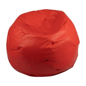 Máxima Design - Pouf Pera Futbol Rojo Eco Cuero 80X80X80 Cm