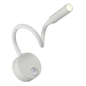 Ioensy - Lámpara De Pared Led Minimalista, Accesorio De Manguera Flexible De 3W Para Dormitorio, Loft, Hogar, Interruptor De Base Blanca