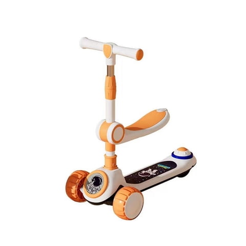 Babyluna - Scooter 2 En 1, Rueda Con Luz Y Sonido, Spaceman Naranjo