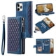 thumbnail image 1 of Premium Leather Flip Phone Case with Zipper Wallet for iPhone 14, 13, 12, 11 Pro Max, X, XS, XR, 8, 7, Plus SE 2020, 2022, 1 of 3