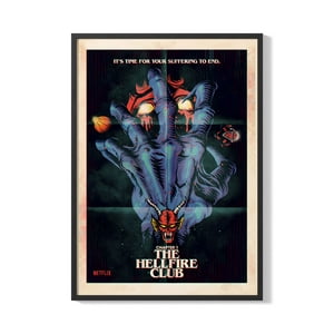 Creango - Cuadro Poster Enmarcado Stranger Thing Club Hellfire Decorativo