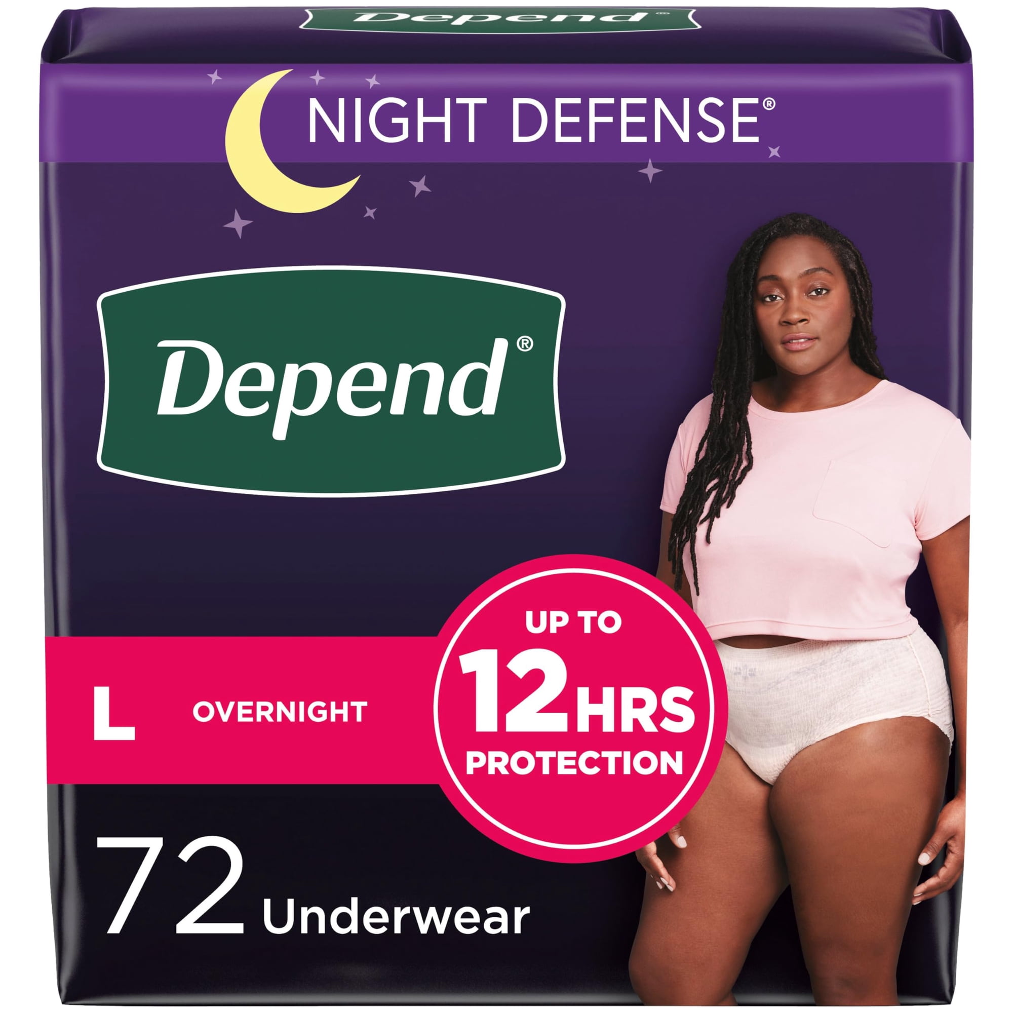 Ropa Interior Para Incontinencia Depend Night Defense Para Mujer, Talla 72