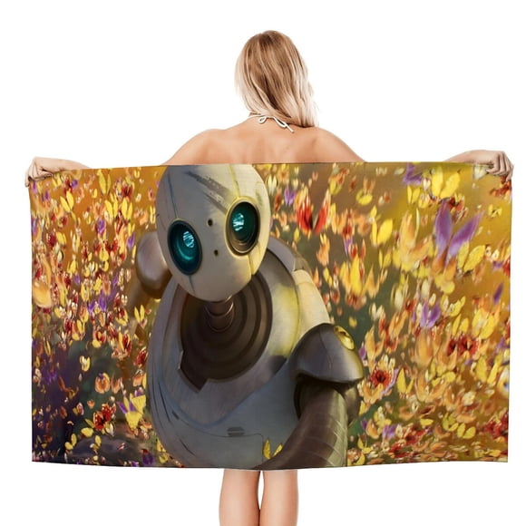 Robot Salvaje Toalla de playa de secado rápido con diseño temático, regalo para mujeres y niñas, ideal para cumpleaños, fans, amantes de la música, uso en la playa o al aire libre, 78 × 160 cm