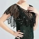 thumbnail image 1 of Sequins Leaf Lace Shawl Wraps Vintage Sequin Beaded Evening Cape Bridal Shawl Women Dress Cheongsam Classic Shawl, 1 of 3