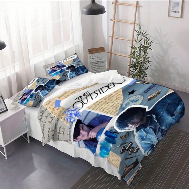 3pcs THE OUTSIDERS Duvet Cover Set - Includes a Duvet Cover And Pillowcases Suitable for Year-Round Bedroom And Dorm Decor.
