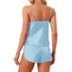 thumbnail image 3 of Conjuntos de Pijamas para Mujeres Shorts Sexy Cami Satén para Ropa de Dormir Cómoda y Uso en Salón Todo el Año M Azul Claro, 3 of 6