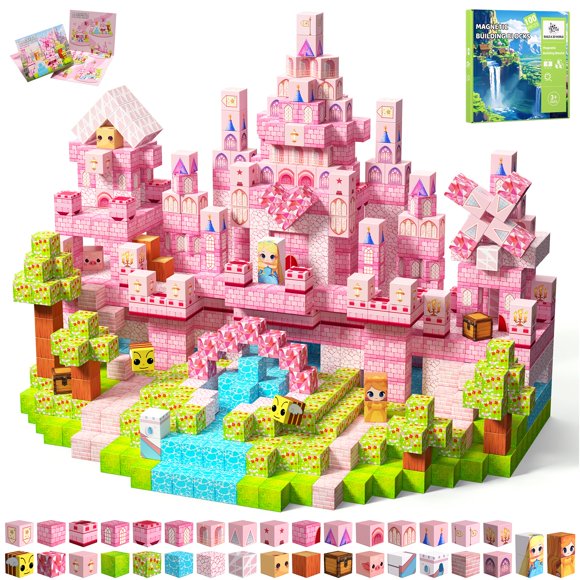 Bloques Magnéticos MagniBuild 100 piezas - Juguete de Construcción de Castillos