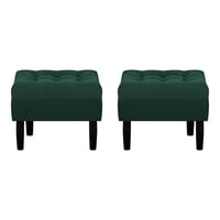 Bodevir - Set Pouf Wood 1C Felpa 00 Verde Botella