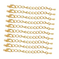 Bothyi - 10X Extensor De Cadena, Accesorios Para Hacer Joyas, Regalos De Vacaciones, Pulsera, Collar Dorado