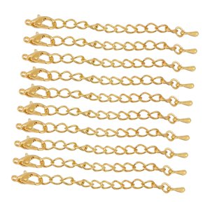 Bothyi - 10X Extensor De Cadena, Accesorios Para Hacer Joyas, Regalos De Vacaciones, Pulsera, Collar Dorado