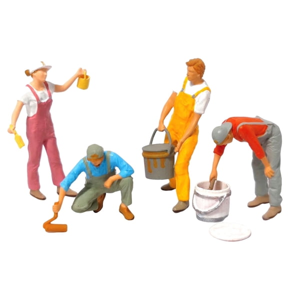 Pintado a Mano a Escala 1:64, Modelo de Pintor en Miniatura, Figuras, Escena de Mesa, Juguetes, Diseño de Escenas, Personas Pequeñas, Micro Decoración B