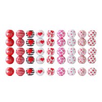 Bothyi - 45 Piezas De Cuentas De Madera Del Día De San Valentín De 16 Mm Para Recuerdos De Bodas Y Vacaciones
