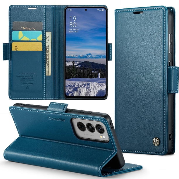 CaseMe tipo cartera OPPO Reno 12 5G con cierre magnético, RFID, tarjetero, soporte, carga inalámbrica
