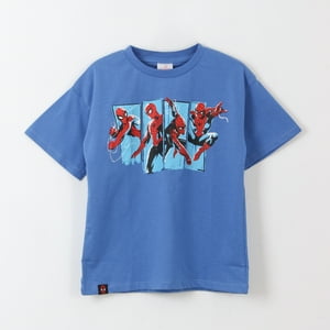Polera Manga Corta Niño Azul Saltando Spiderman Marvel