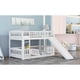 thumbnail image 3 of Bunk Bed with Slide,Twin Over Twin Low Bunk Bed with Fence and Ladder for Kids Teens White, 3 of 3