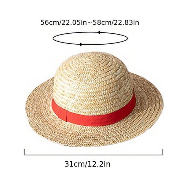 One Piece Inspired Straw Summer Hat, One Piece Cosplay Costume Hat Accessory