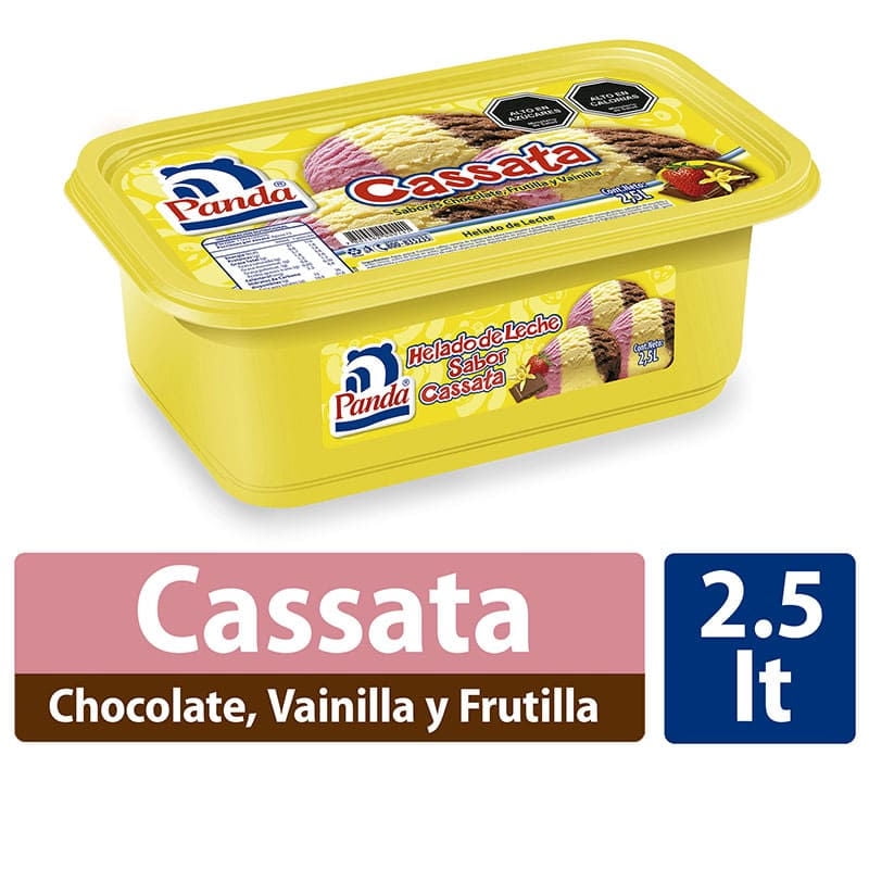 Helado Trisabor Chocolate, Frutilla Y Vainilla Cassata 2,5 L Panda