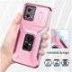 thumbnail image 4 of Funda Armada para Motorola Moto G 2023 4G con Tapa Deslizante y Soporte Magnético Giratorio Rosa, 4 of 5