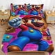 thumbnail image 1 of Super Mario 3-Piece Comforter Set for Bedroom Super Mario Bedding Set for Kids Adults Soft Microfiber Duvet Cover Set with Zipper Closure, 1 of 5