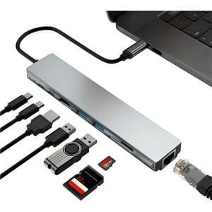 Genérico - Adaptador Multipuerto Hub Tipo C 8 En 1