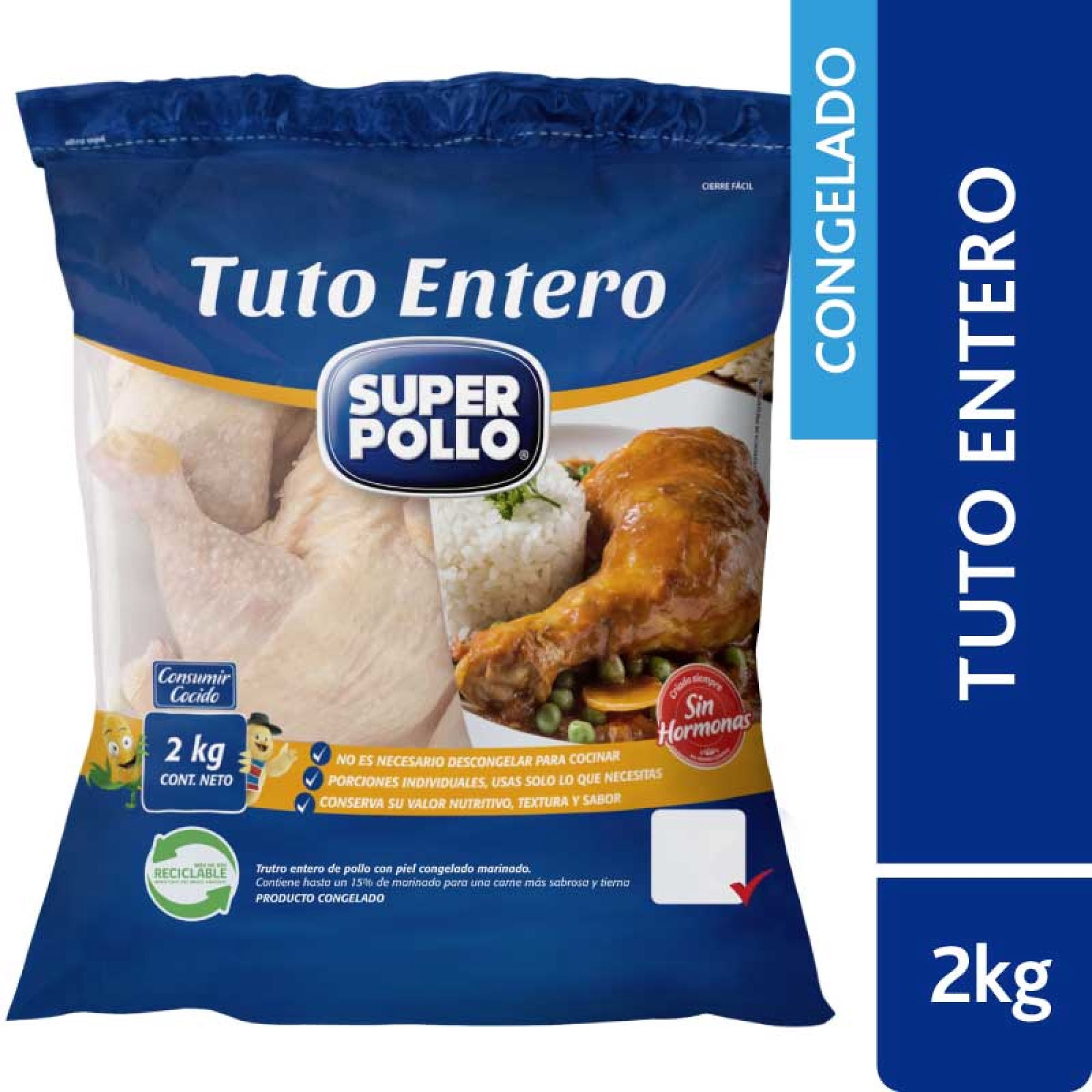 Pollo Trutro Entero Congelado. 2 kg Super Pollo