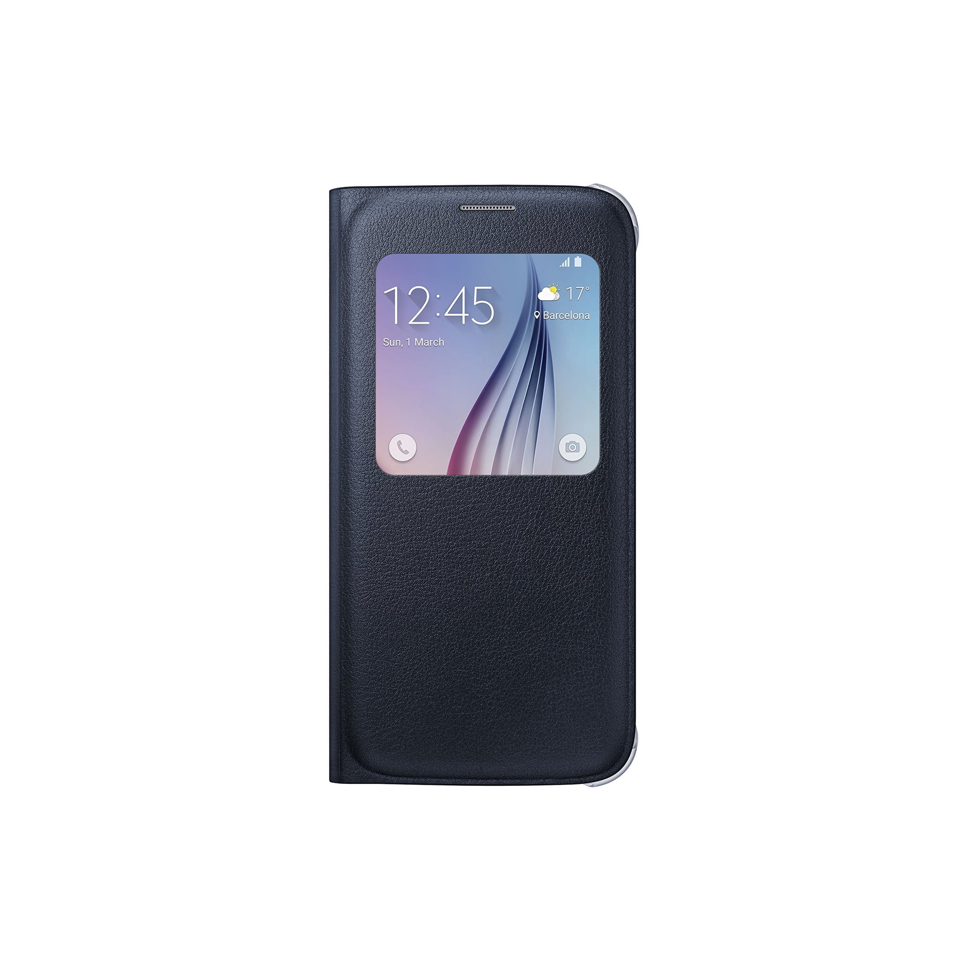 Funda Con Tapa Samsung S-view Para Samsung Galaxy S6, Color Negro