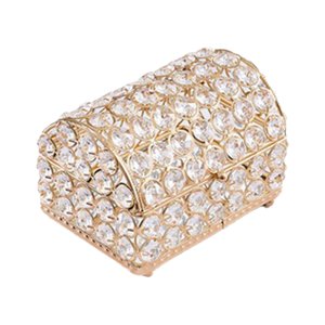 Ioensy - Joyero De Cristal Estilo Europeo Pendientes Baratija Organizador Caja Decorativa L