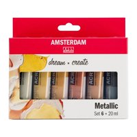 Acrílico Amsterdam Pack 6 Colores 20Ml Metálicos
