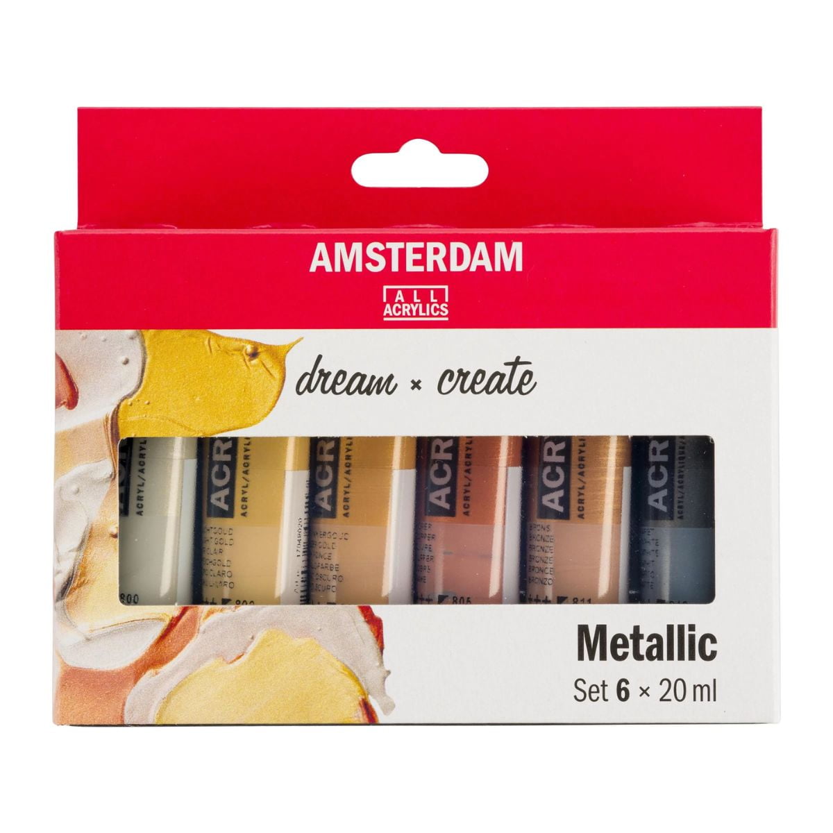 Acrílico Amsterdam Pack 6 Colores 20ml Metálicos