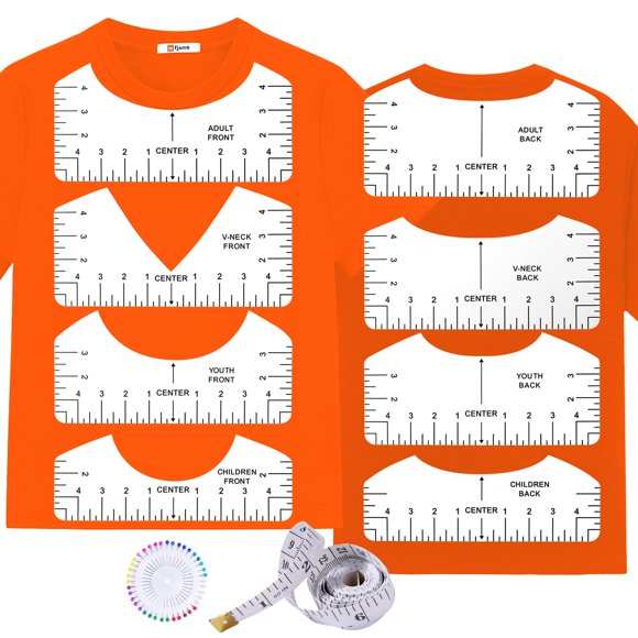 Regla MFJUNS 10 piezas Guía para camisetas adultas y juveniles