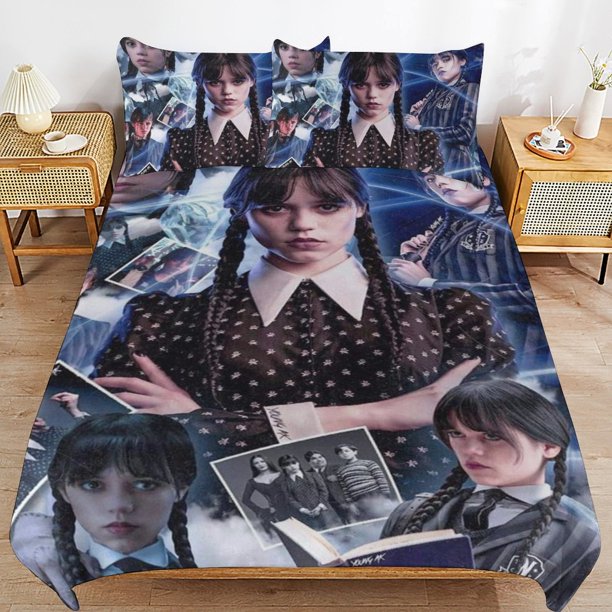 Wednesday Addams Duvet Cover Set 3 Piece Bedding Set Double Sided Printing Decorative Comforter Cover Set
