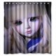 thumbnail image 1 of Cortina de ducha con forma de muñeca, ojos y cara de niña rubia, con ganchos, tamaño 60 x 72 pulgadas, 1 of 3