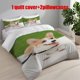 thumbnail image 1 of 3pcs Corgi Dog Tongue Out Happily Printed Bedding Set | Includes 1 Duvet Cover + 2 Pillowcases Polyester, 1 of 5