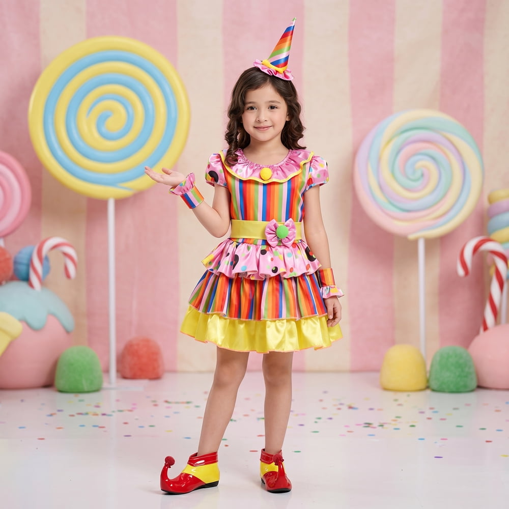 Sm - Disfraz Cosplay Payaso Bufon Niña